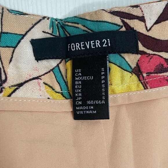 Forever 21 linen blend tropical skirt size s - Picture 5 of 7